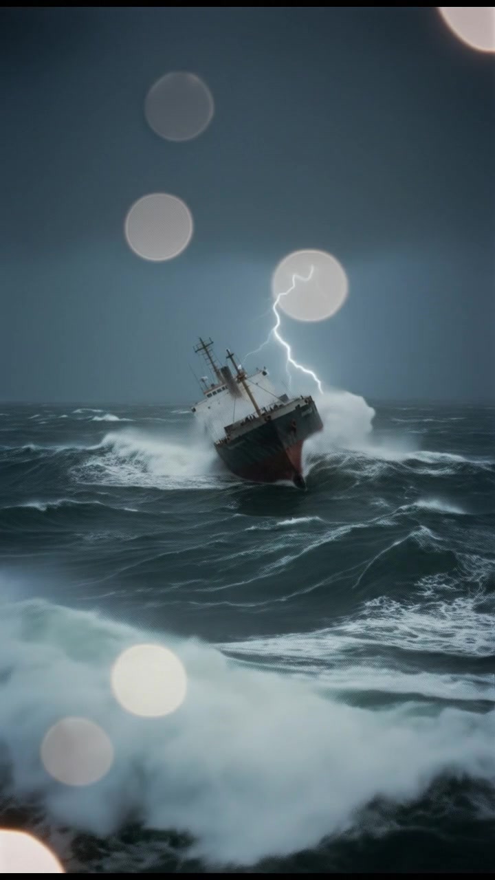 Caught in the Storm: A Cargo Ship's Battle with Nature (copy)