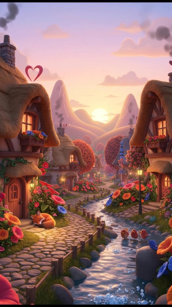 Sunrise Serenity: A Ghibli Village Awakens