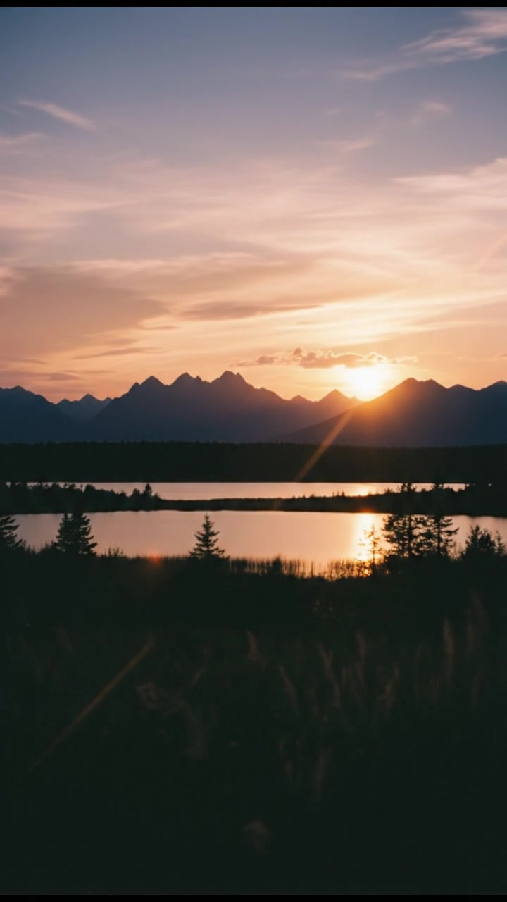 Serene Sunrise Over a Mountain Lake