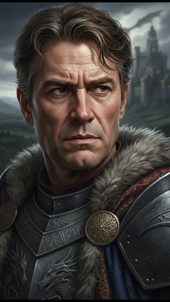 A close-up of Mark's face, showing his intense expression as he gazes thoughtfully.