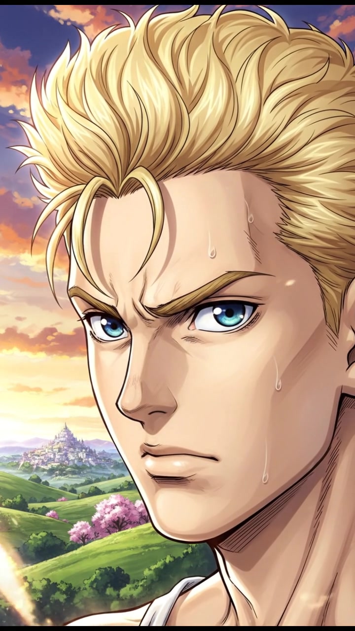 A close-up of Ryan’s face, showing determination and an unwavering expression.