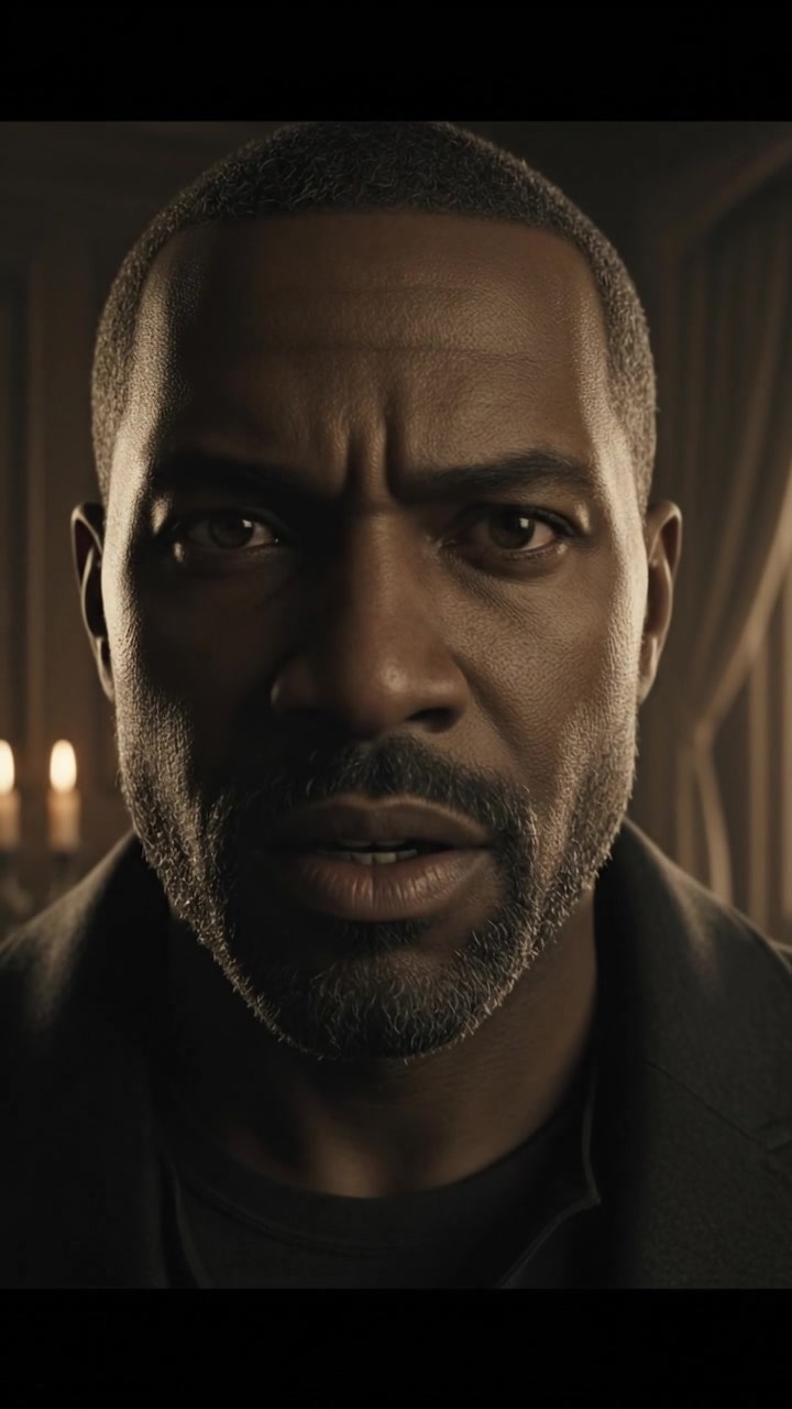 A close-up of Kwame's concerned expression as he warns them.