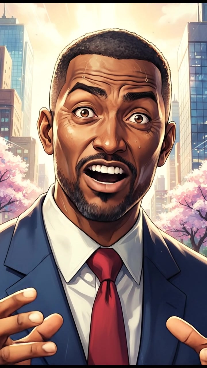 A close-up of Kwame as he passionately speaks, with a strong expression on his face.