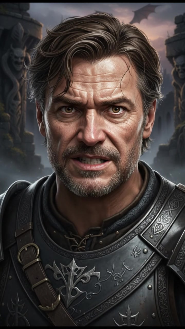 A close-up of Mark's face as he calls out, showing his grim expression.