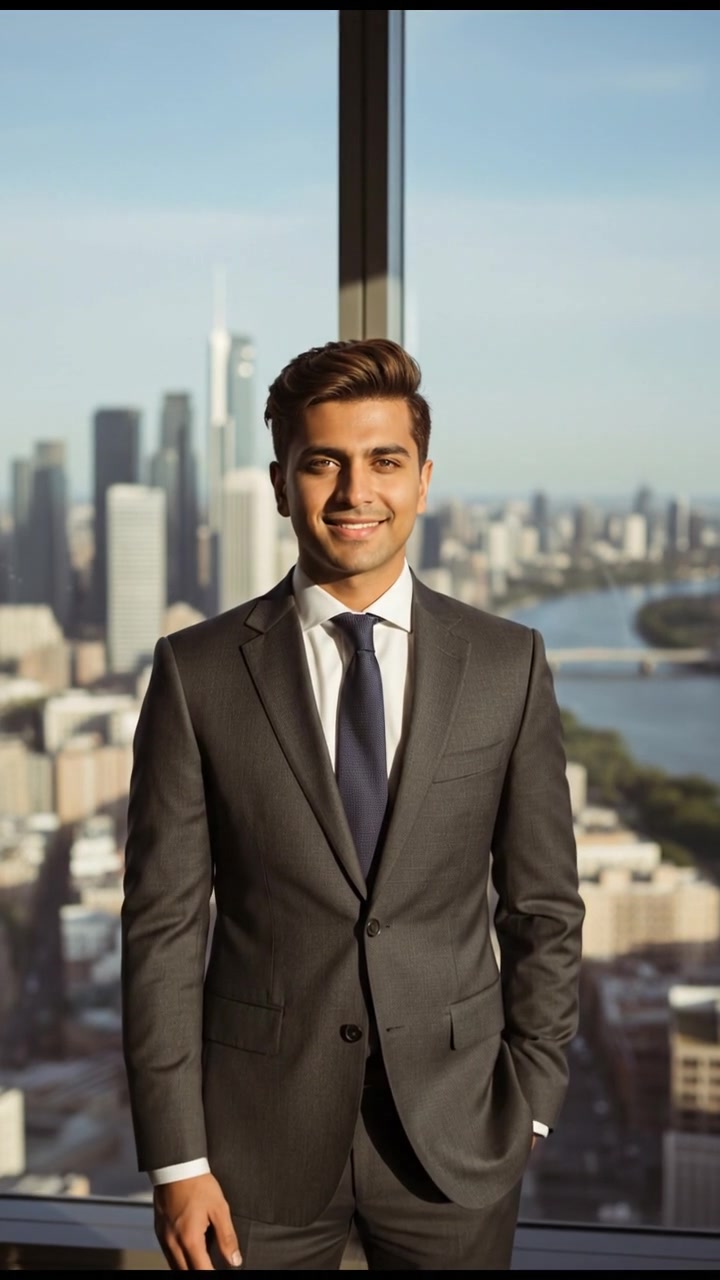 Confident Businessman in Modern Corporate Environment