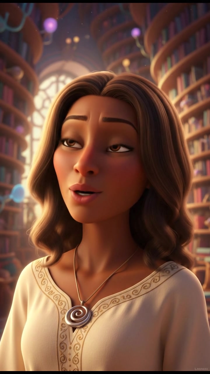 A close-up of Monique, her thoughtful expression as she responds enigmatically.