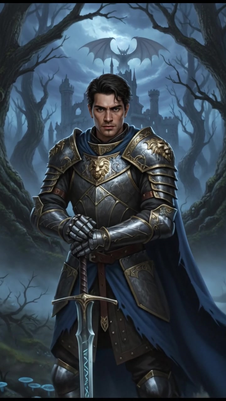 Ken looking determined, standing in the forest clearing, with ominous trees around.