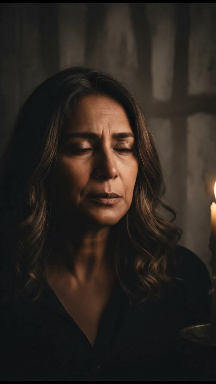 A close-up of Asha's face, looking intrigued as she senses a presence.