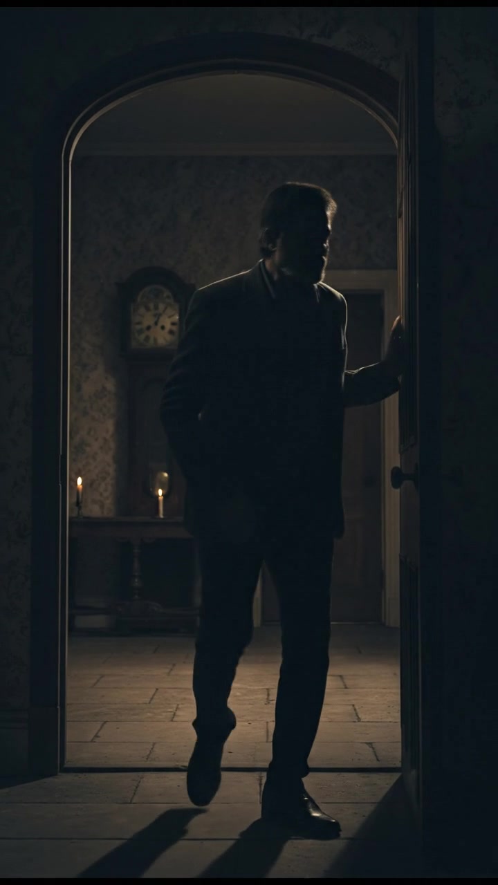 Raj standing nervously at the door, caught between curiosity and fear.