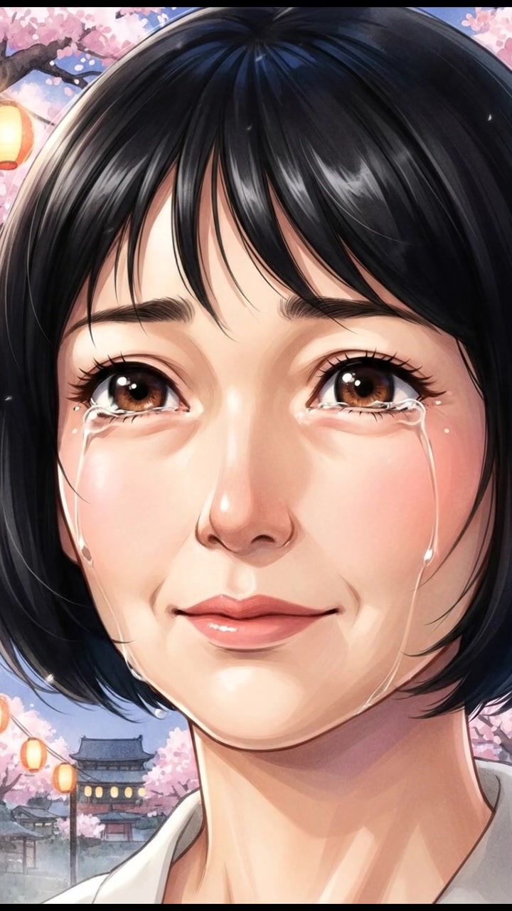 Close-up of Li's face, tears in her eyes, expressing warmth and sadness.