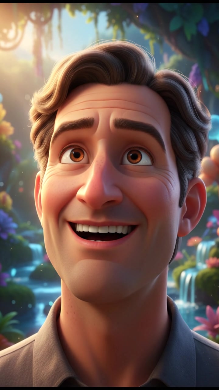 A close-up of Mark's face, illuminated by the morning light, showcasing intense passion.