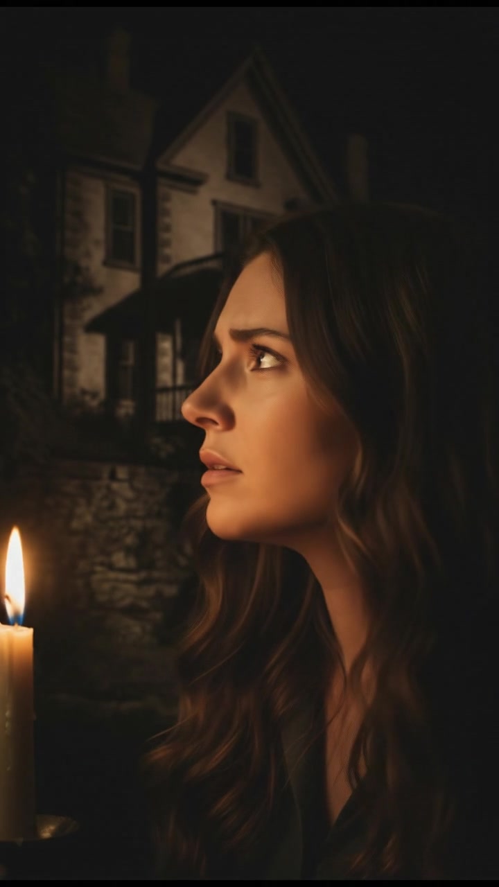 Close-up on Maya's worried face as she looks toward the house.