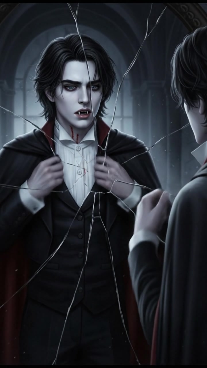 discovering bite marks on their neck while looking into a cracked mirror