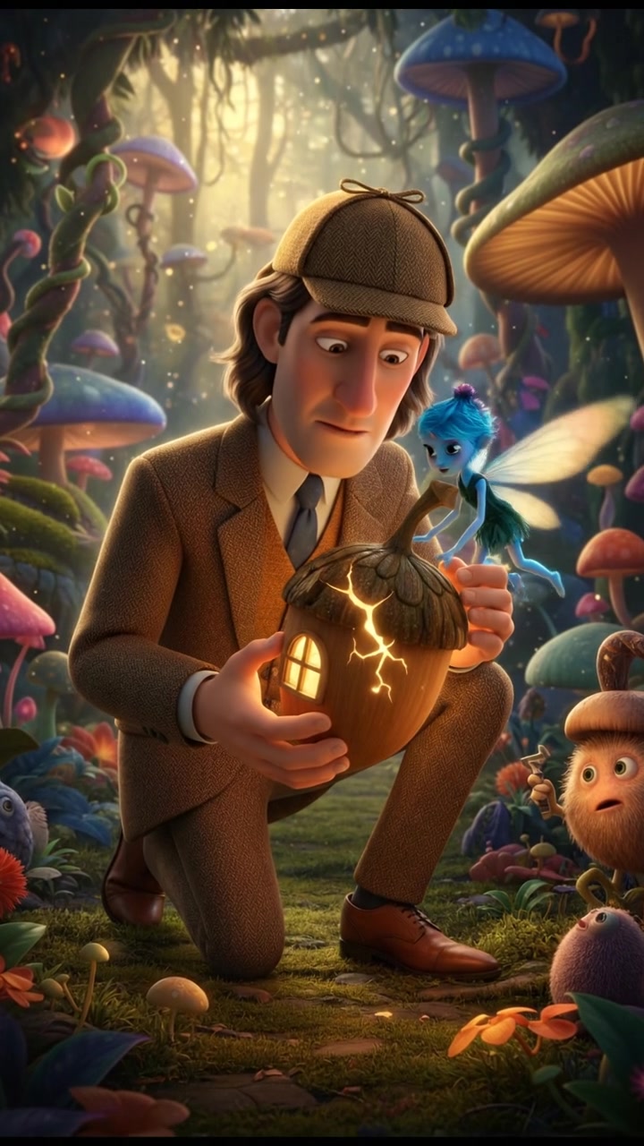 helping a tiny fairy or creature fix their home, gentle and caring moment