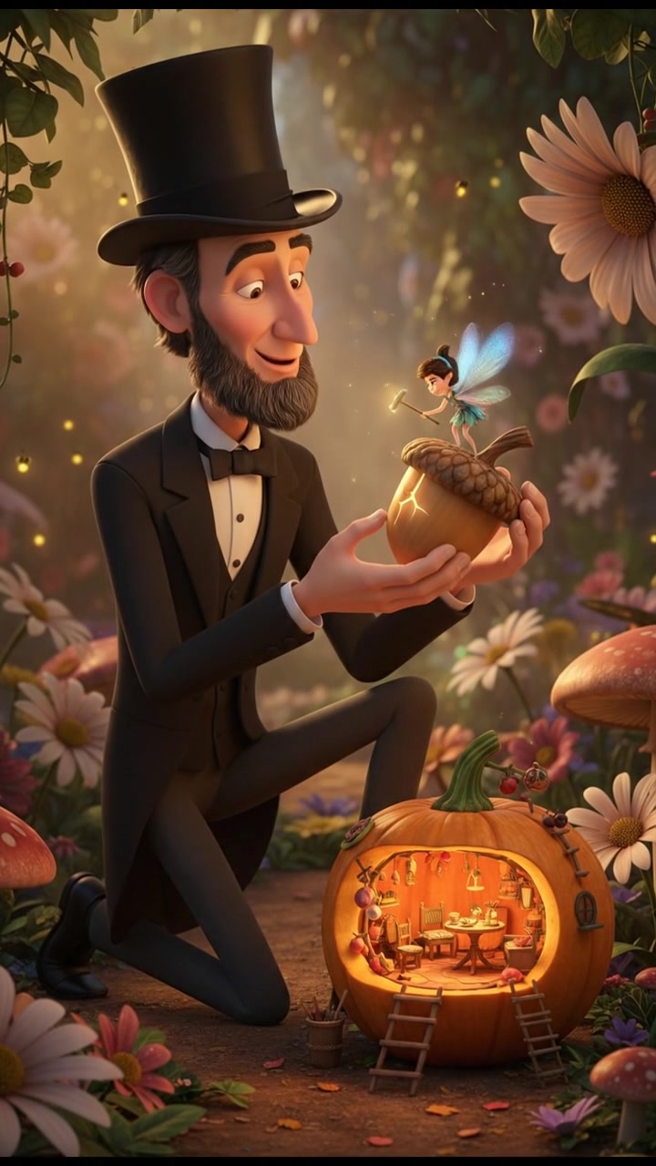 helping a tiny fairy or creature fix their home, gentle and caring moment