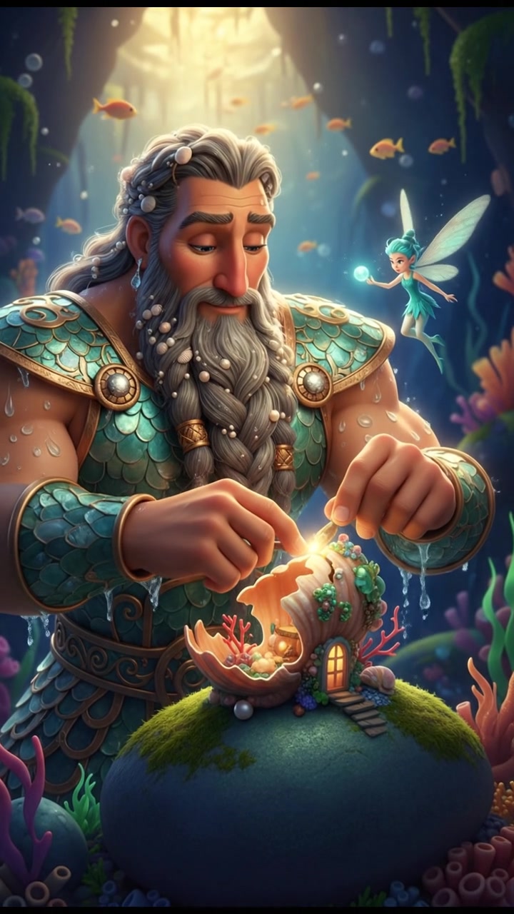 helping a tiny fairy or creature fix their home, gentle and caring moment