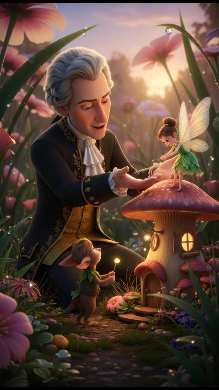 helping a tiny fairy or creature fix their home, gentle and caring moment
