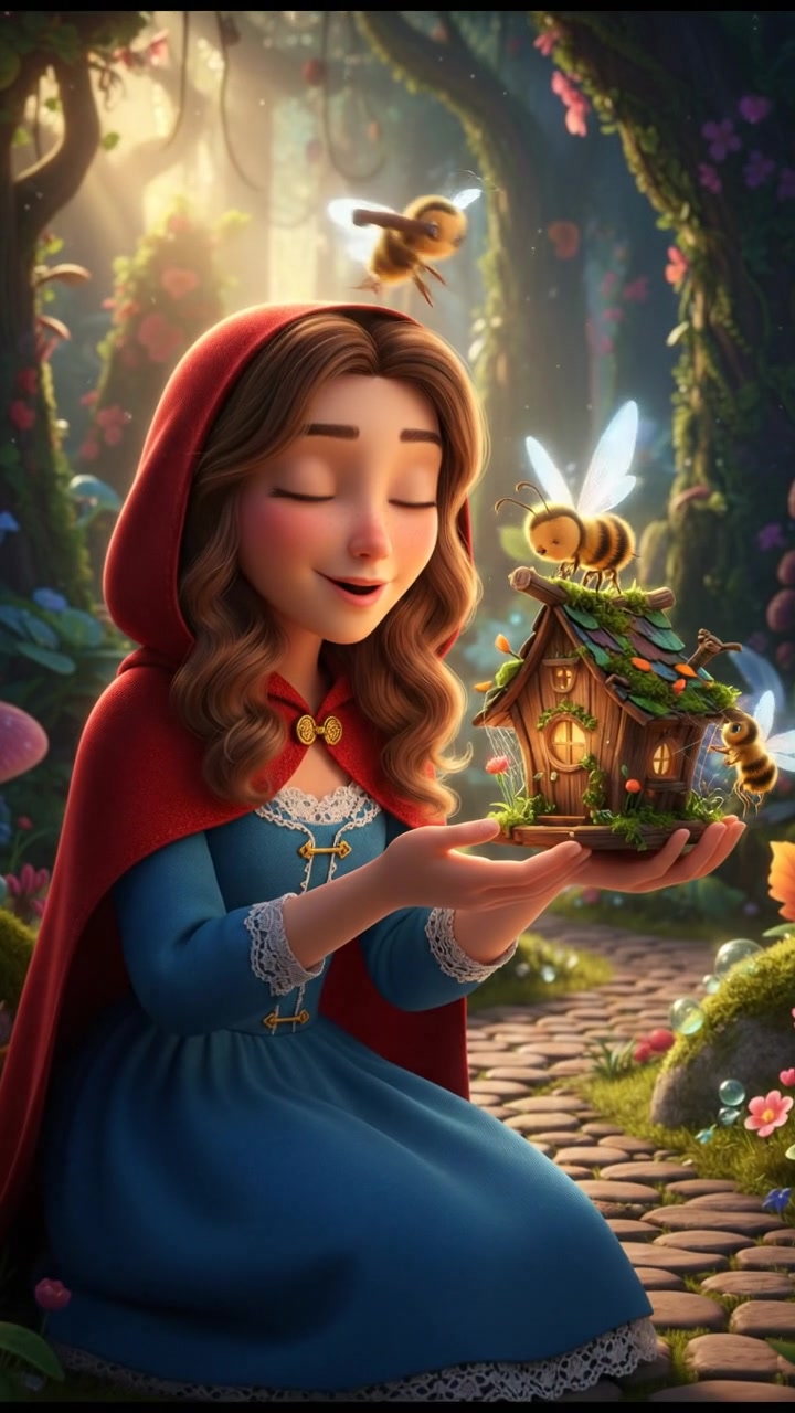 helping a tiny fairy or creature fix their home, gentle and caring moment