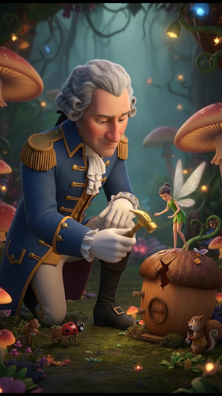 helping a tiny fairy or creature fix their home, gentle and caring moment