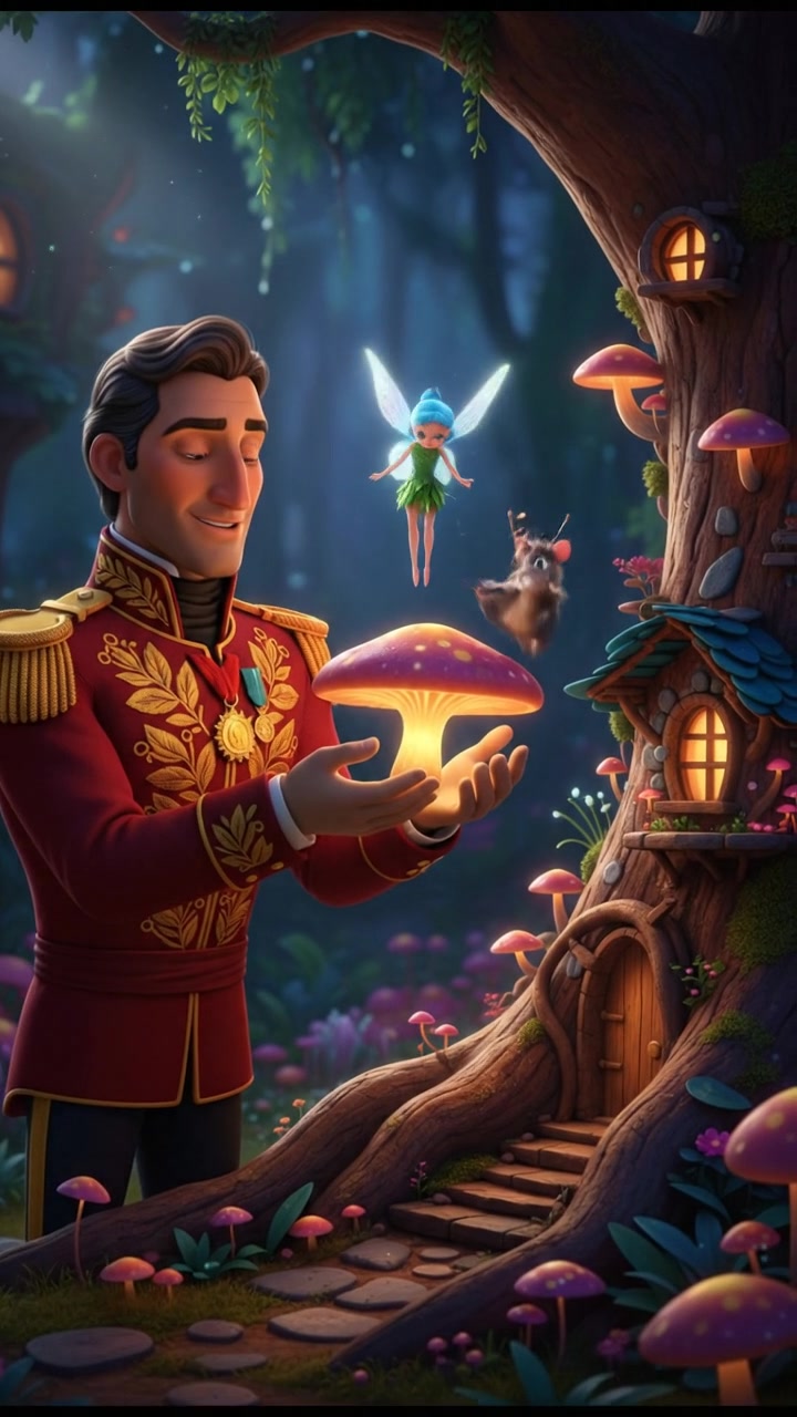 helping a tiny fairy or creature fix their home, gentle and caring moment