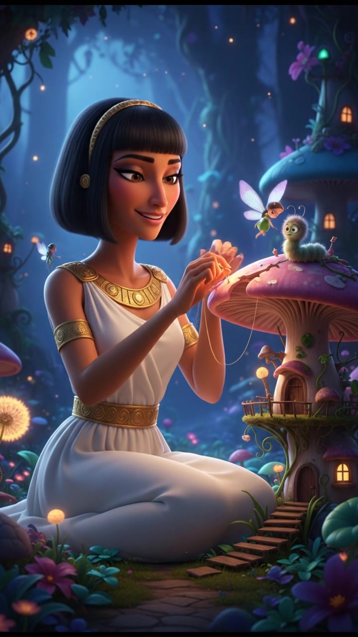 helping a tiny fairy or creature fix their home, gentle and caring moment