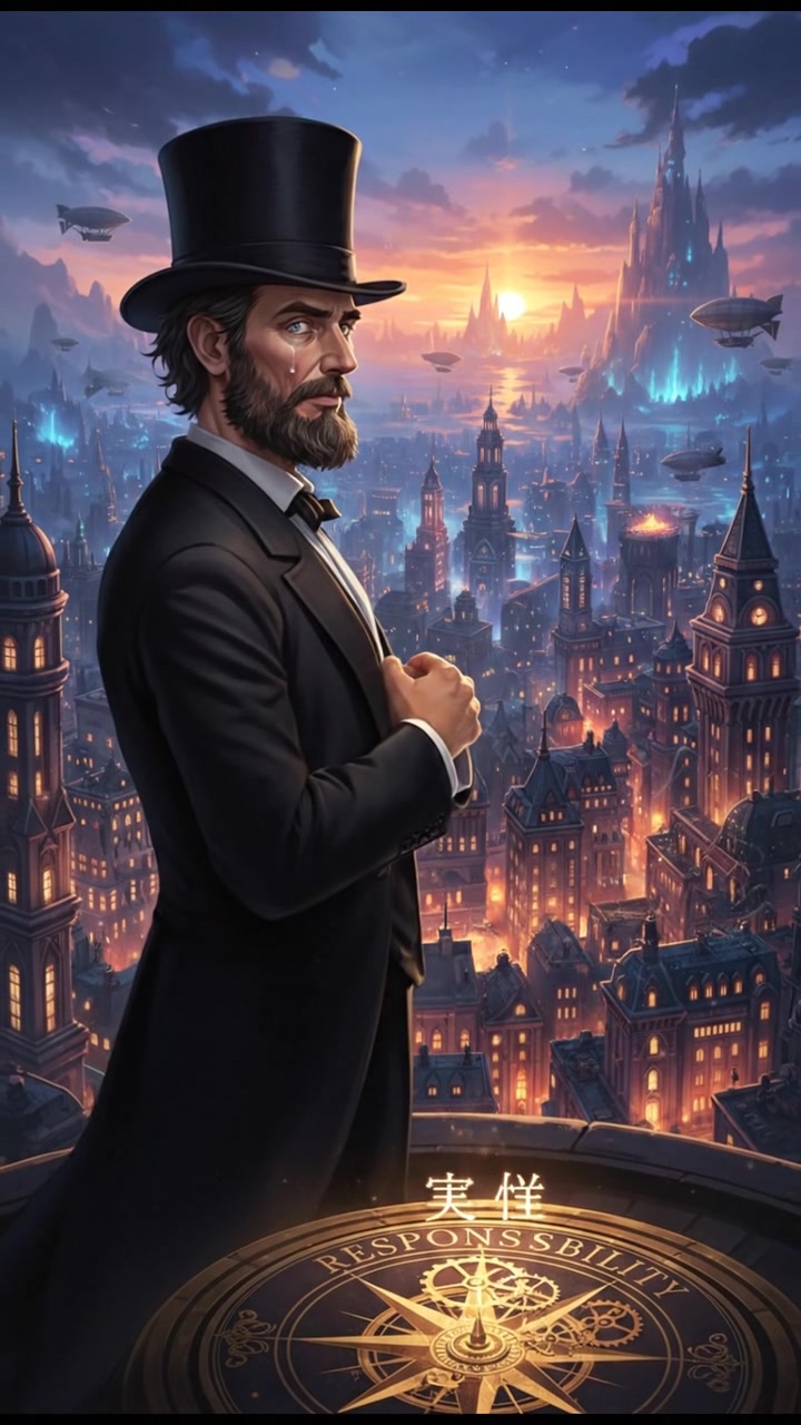 looking out over the city at dusk, realizing the responsibility that comes with their power