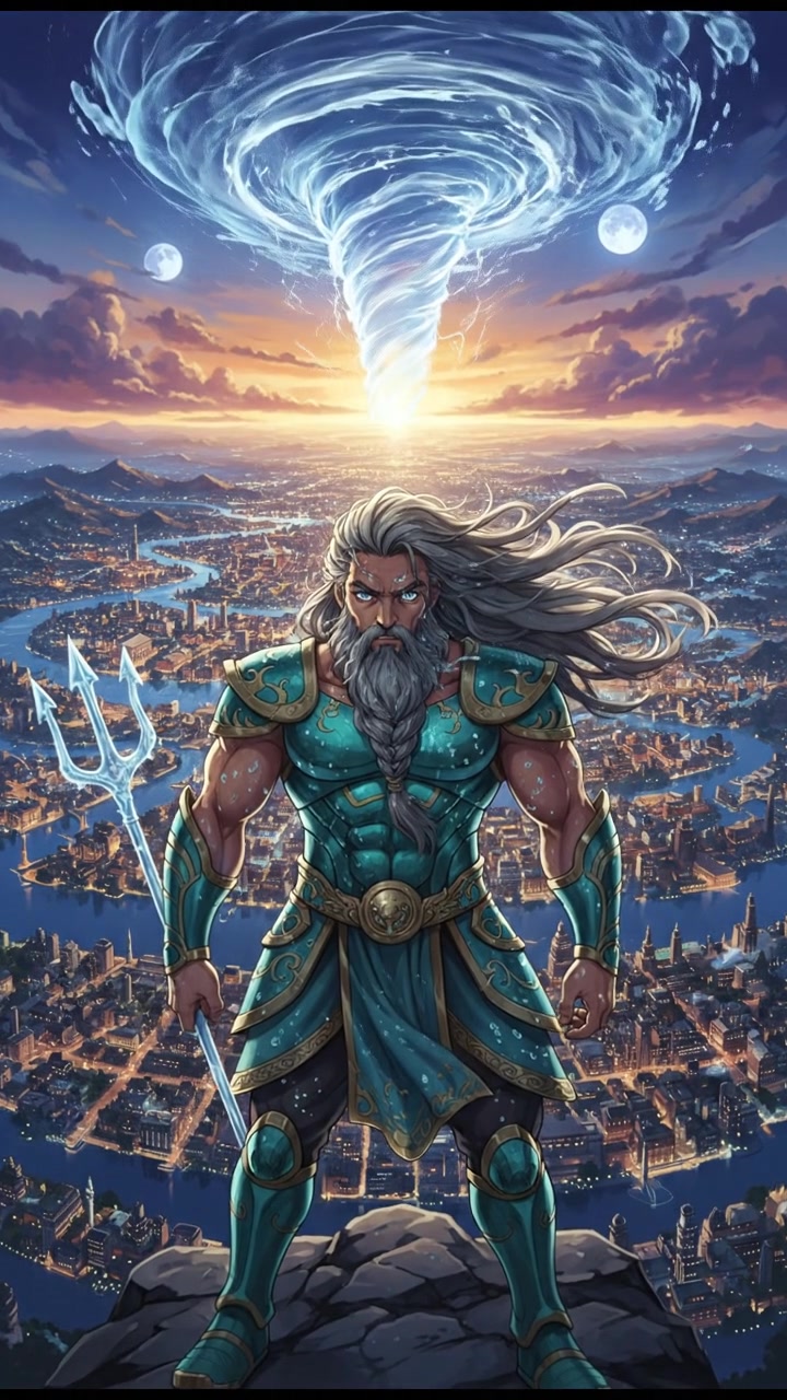 looking out over the city at dusk, realizing the responsibility that comes with their power