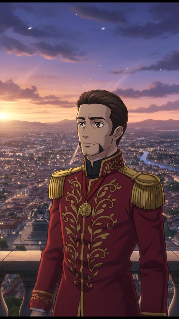 looking out over the city at dusk, realizing the responsibility that comes with their power