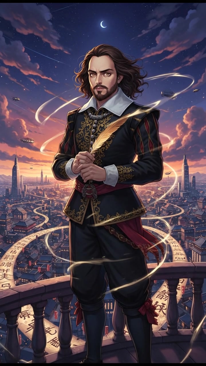 looking out over the city at dusk, realizing the responsibility that comes with their power