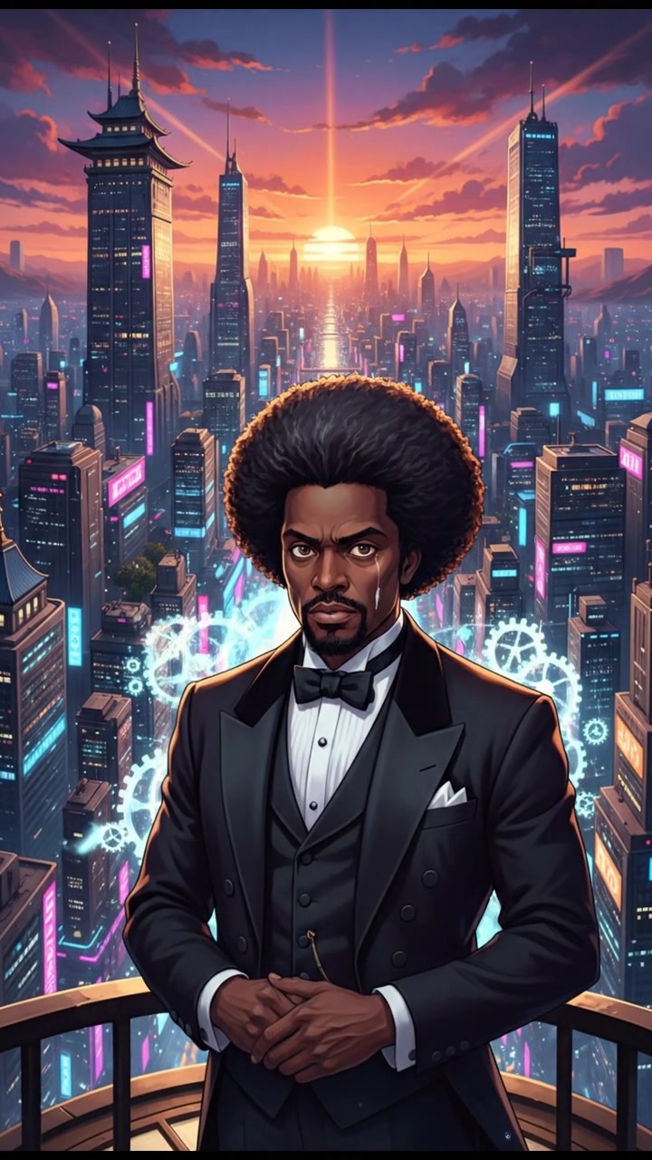 looking out over the city at dusk, realizing the responsibility that comes with their power