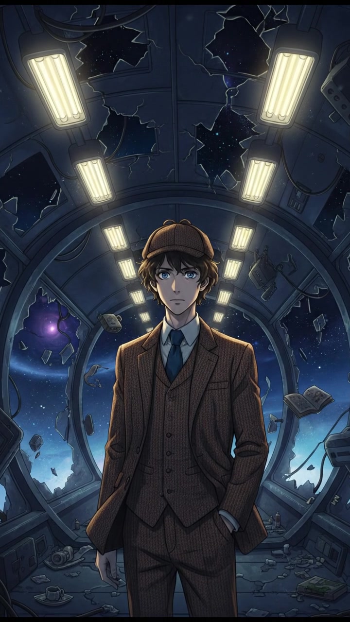 finding an abandoned space station with flickering lights and eerie silence