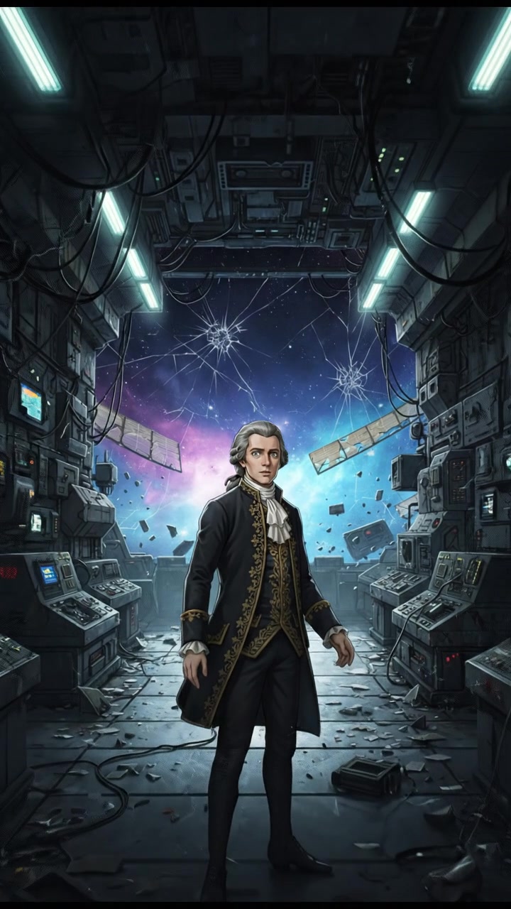 finding an abandoned space station with flickering lights and eerie silence