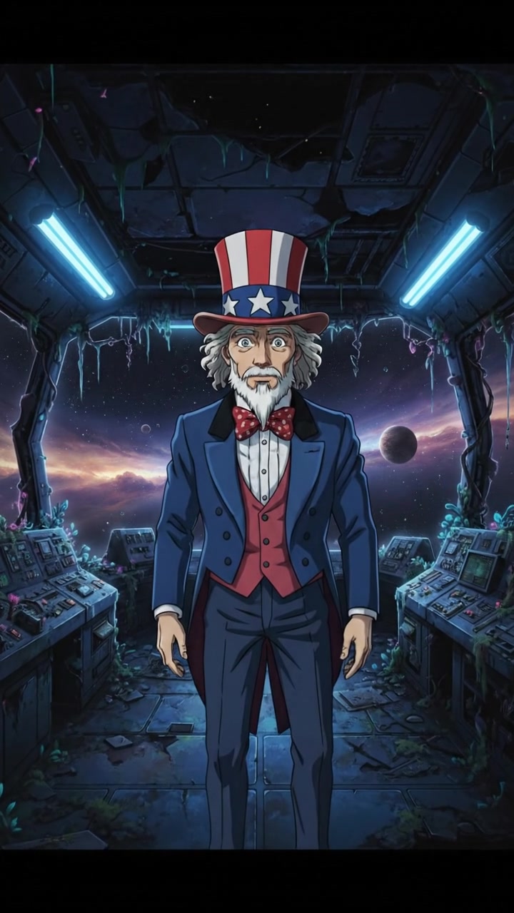 finding an abandoned space station with flickering lights and eerie silence