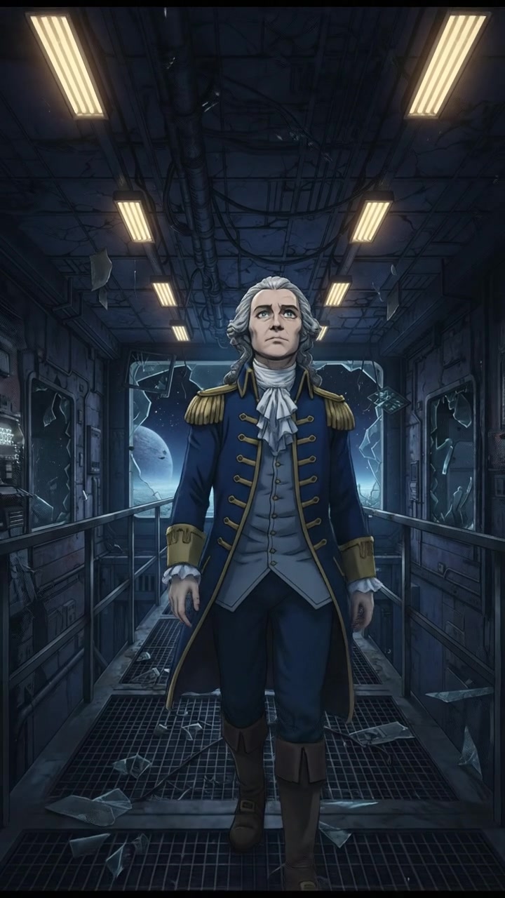 finding an abandoned space station with flickering lights and eerie silence