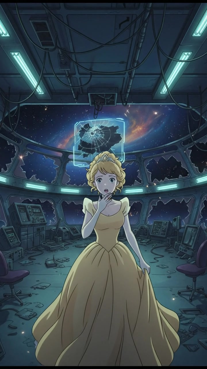 finding an abandoned space station with flickering lights and eerie silence