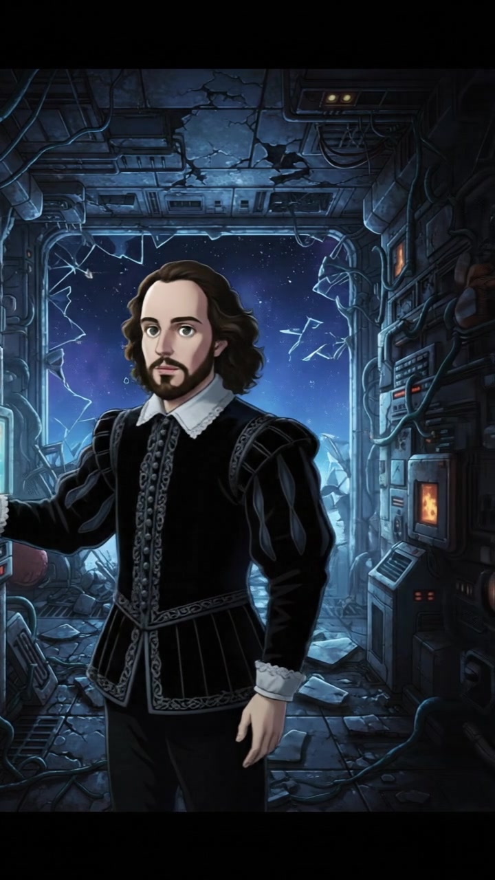 finding an abandoned space station with flickering lights and eerie silence