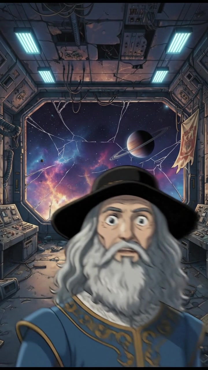 finding an abandoned space station with flickering lights and eerie silence