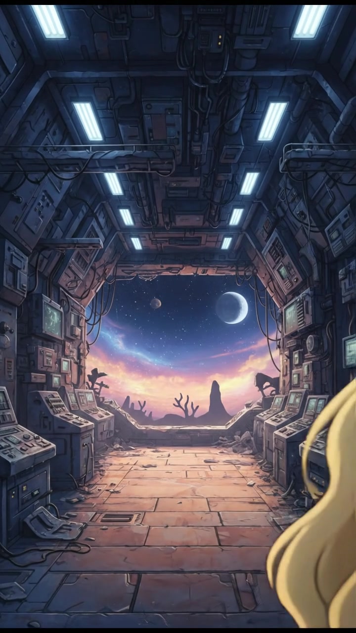 finding an abandoned space station with flickering lights and eerie silence