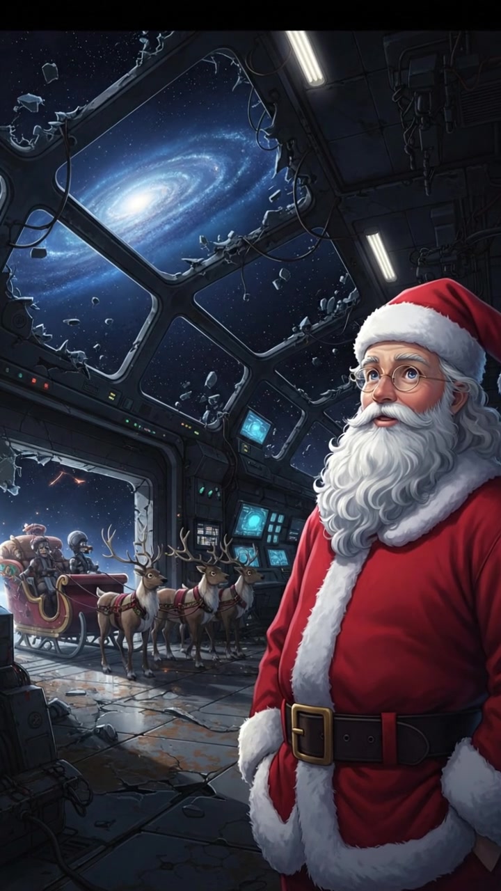 finding an abandoned space station with flickering lights and eerie silence