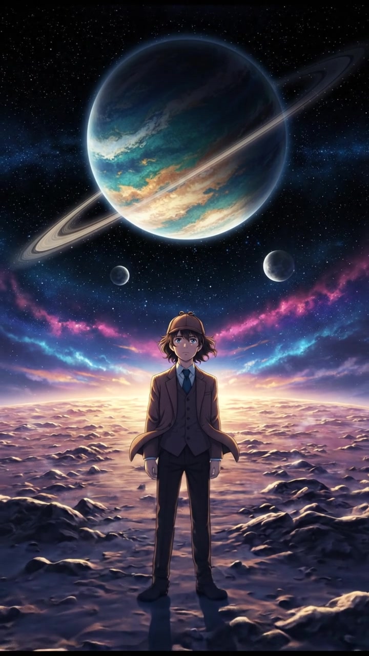 standing on the surface of a moon, watching a giant planet rise over the horizon