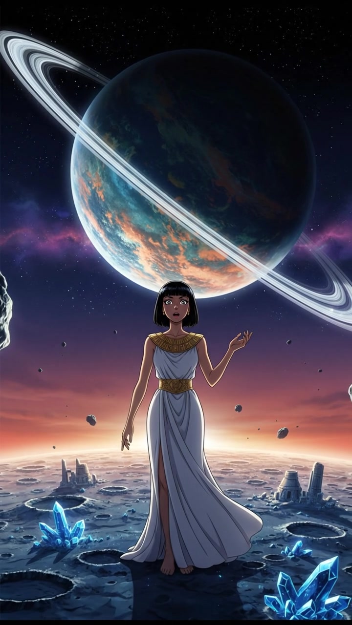 standing on the surface of a moon, watching a giant planet rise over the horizon