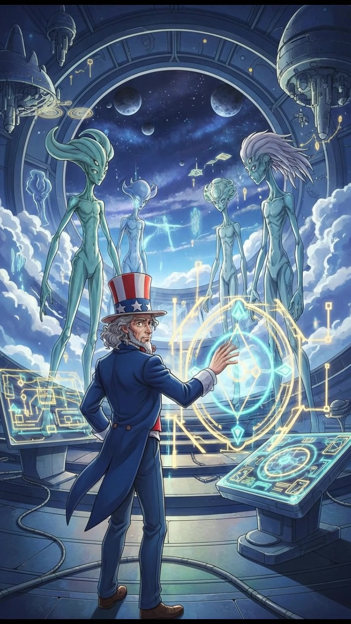 communicating with an alien civilization through glowing symbols and light