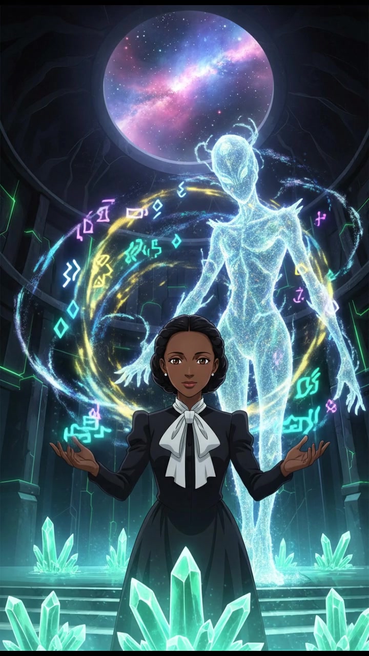 communicating with an alien civilization through glowing symbols and light