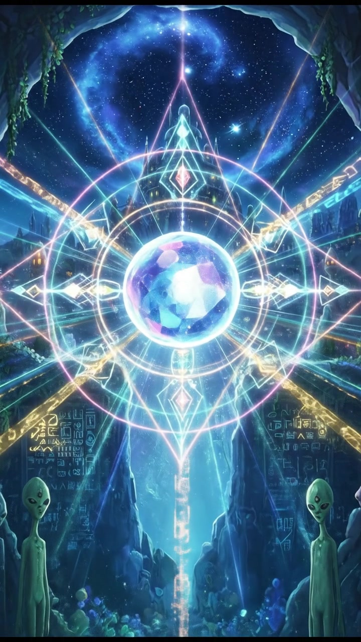 communicating with an alien civilization through glowing symbols and light