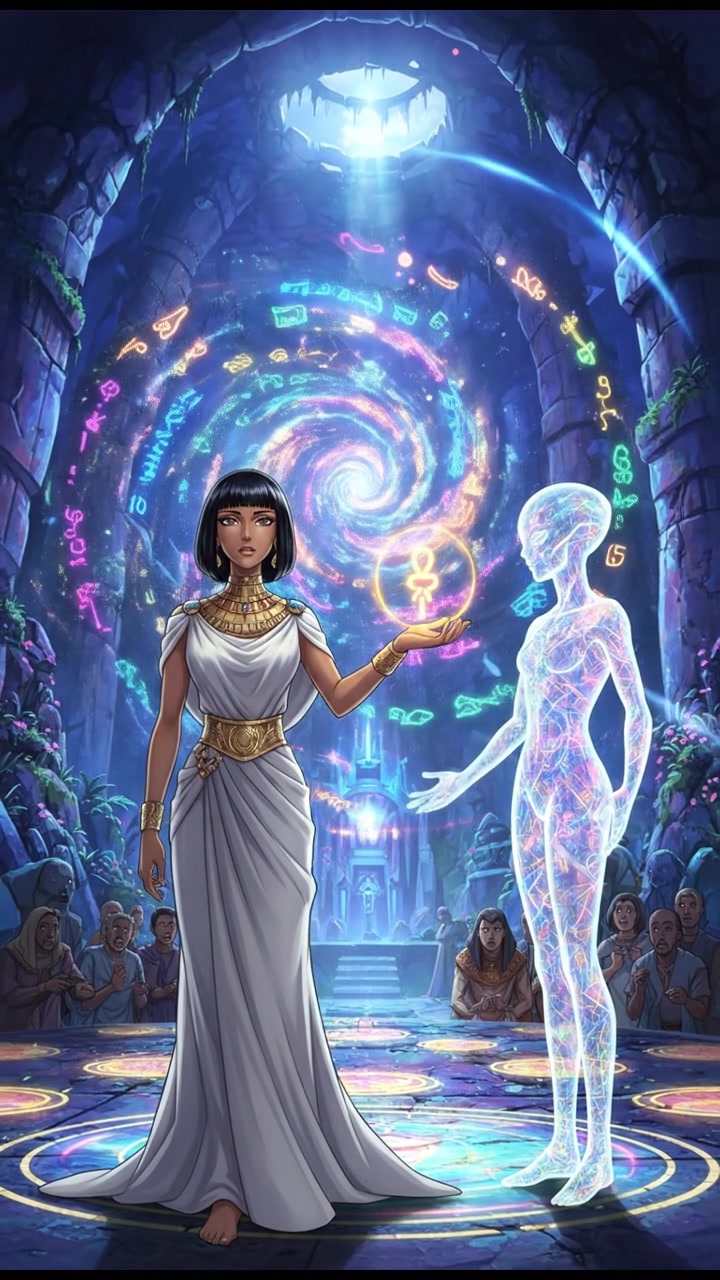 communicating with an alien civilization through glowing symbols and light