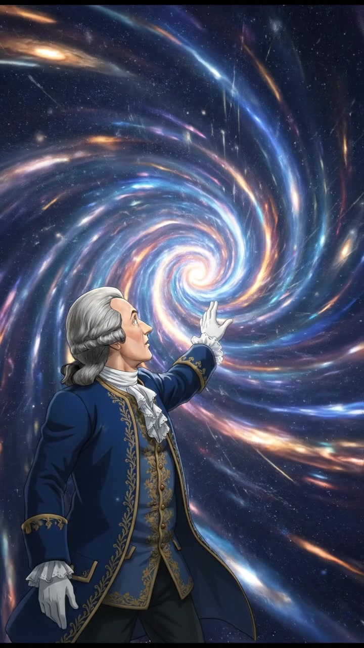 discovering a hidden portal or wormhole in space, light bending and stars warping around it