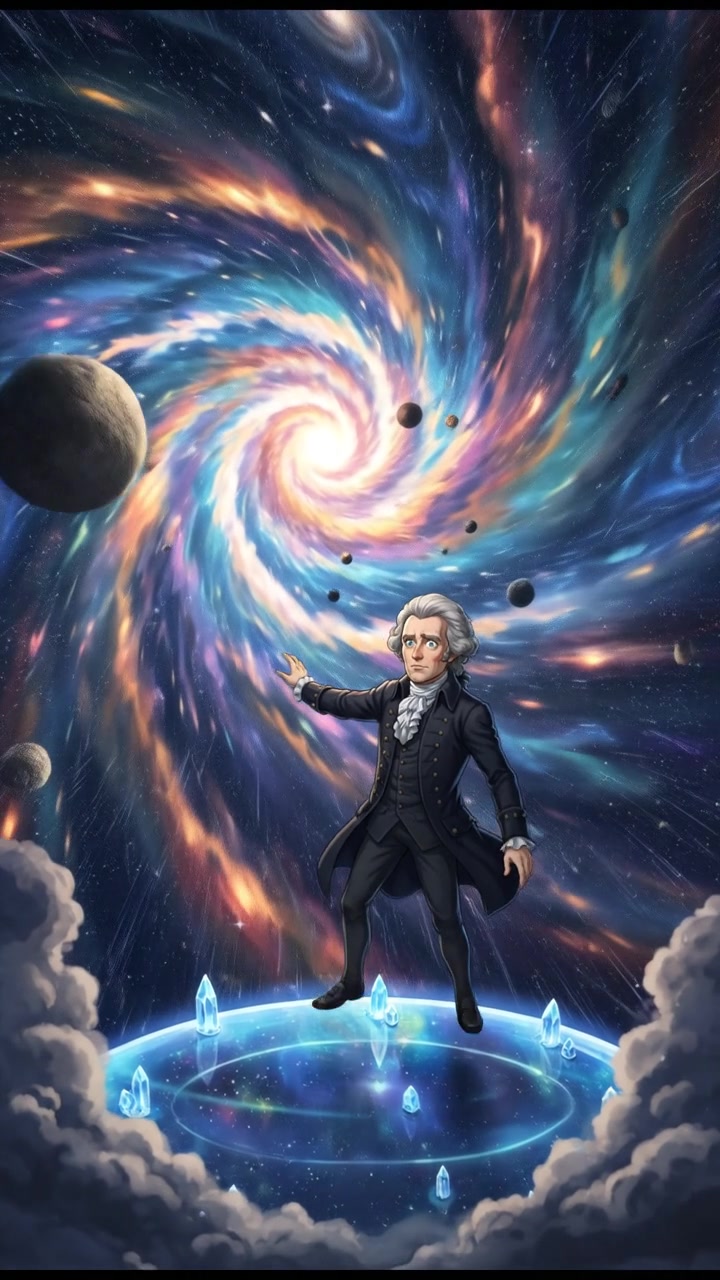 discovering a hidden portal or wormhole in space, light bending and stars warping around it