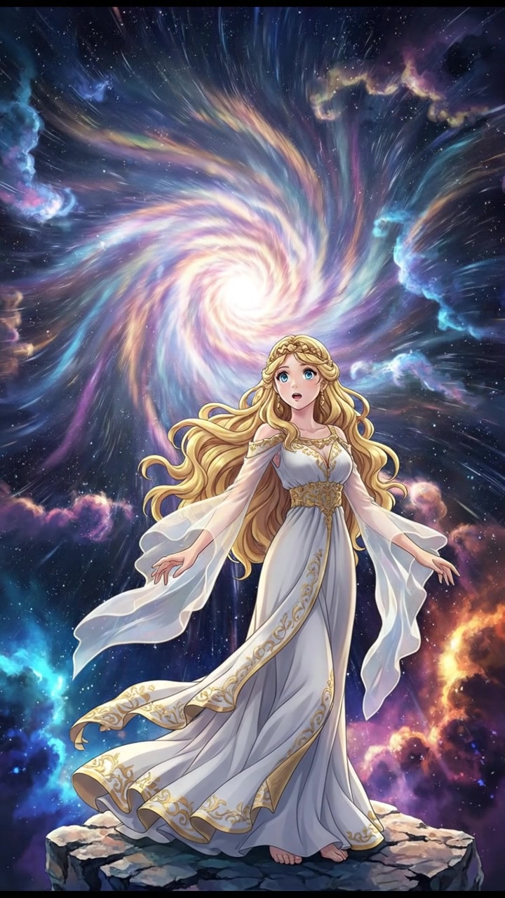 discovering a hidden portal or wormhole in space, light bending and stars warping around it