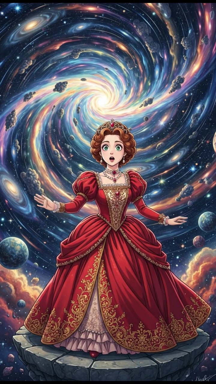 discovering a hidden portal or wormhole in space, light bending and stars warping around it