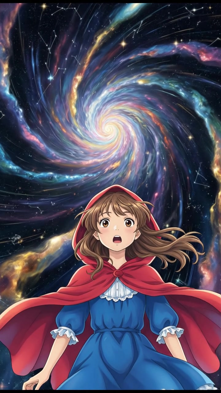 discovering a hidden portal or wormhole in space, light bending and stars warping around it